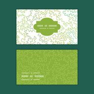 Vector curly doodle shapes horizontal frame pattern business cards set N2