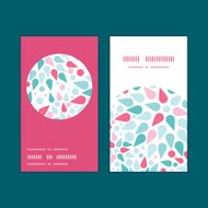 Vector abstract colorful drops vertical round frame pattern business cards