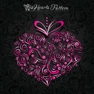 Pink heart pattern on black backround N2