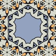 Ornamental frame border with copyspace Mandala like stylized hexagonal motif