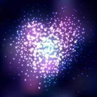 Heart with stars on colorful background N2