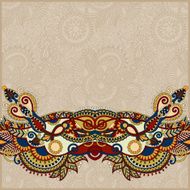 paisley design on decorative floral background for invitation N4