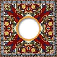 floral round pattern in ukrainian oriental ethnic style N6