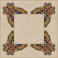 floral frame ethnic ukrainian ornament on paisley background N3