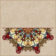 floral round pattern in ukrainian oriental ethnic style N8