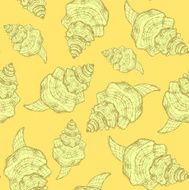 Sketch sea shell in vintage style N8