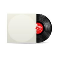 Vynil record cover box realistic vector