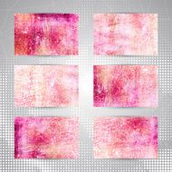 Bright pink abstract artistic business cards