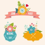 Set of vintage vector floral frames
