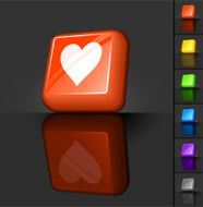 heart love 3D button design
