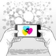 SmartPhone Digital Love hearts