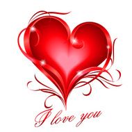 Red heart with I love you text