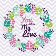Sweet vector card with leaves 1 pattern