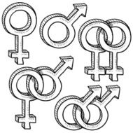 Relationship gender symbol vectors N2