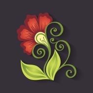 Vector Beautiful Decorative Colorful Flower