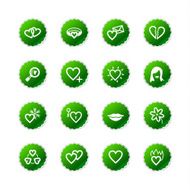 green sticker love icons