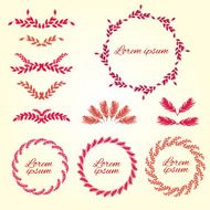 Set flower ornament Design elements Vector N2