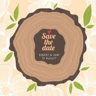 Stylish Save the Date card in pastel colors Vector romantic wall