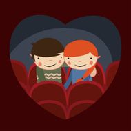 cute couple valentines date in cinema N2