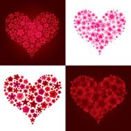 Romantic floral hearts