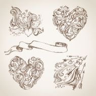 Set of romantic design elements N2