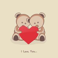 Cute teddy with heart for Valentine&#039;s Day celebration