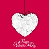 Happy Valentines Day card with heart Vector illustration N2