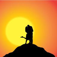 Vector silhouette of couple N81
