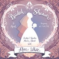 Bridal Shower Invitation square card 6 inches N2