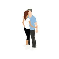 Kissing couple flat illustration