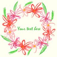 Floral watercolor wreath