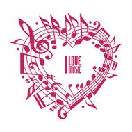 love and music concept single color design