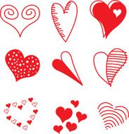Hand drawn hearts N11