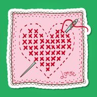 Handkerchief with heart embroidery