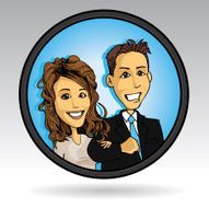 Young Dating Couple - Circle Frame