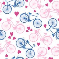 Retro His And Hers Bicycle Seamless pattern N2