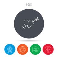 Love heart icon Amour arrow sign N6