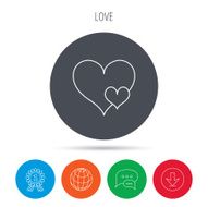Love hearts icon Lovers sign N9