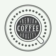 Vintage coffee logo label or emblem Vector illustration N2