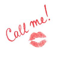 Vector lipstick note and lips print