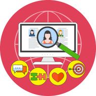 Online dating service concept Flat design