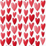 Cute Valentine's Day seamless pattern with red cartoon hearts N2