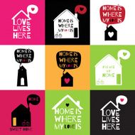Romantic greeting card with quote about home and love