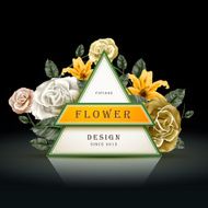 retro floral frame design