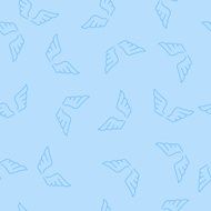 Vector Romantic Angel Wings Seamless Pattern N2