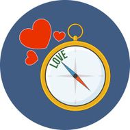 Compass points to love Flat design