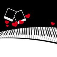 piano template with hearts
