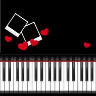 piano template with hearts N2