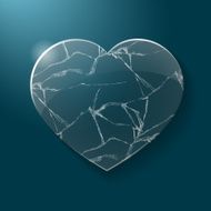 Broken heart made from glass N2