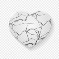 Broken heart made from glass N3